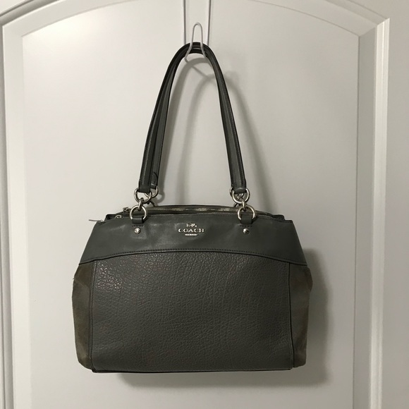 Coach Handbags - Coach Brooke Carrryall Dark Gray Leather Shoulder Bag F31418 EUC